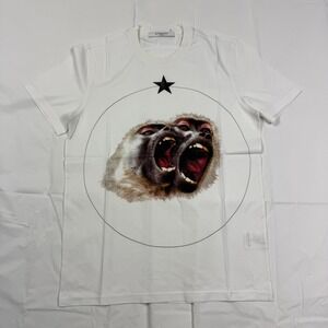 Givenchy White Screaming Monkeys Star Graphic Cuban Fit T-Shirt Small